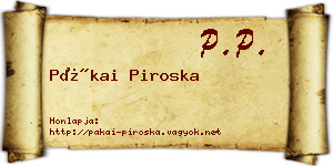 Pákai Piroska névjegykártya
